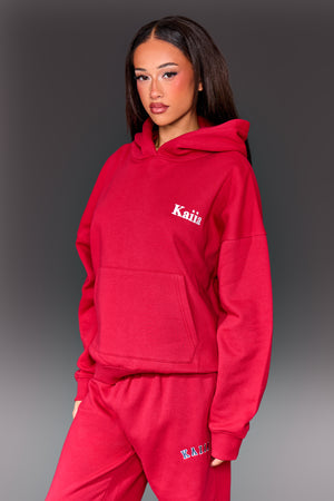 Kaiia Christmas Icon Oversized Hoodie Red