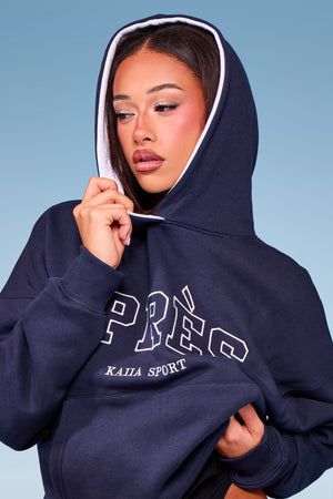 Kaiia Apres Oversized Hoodie Navy