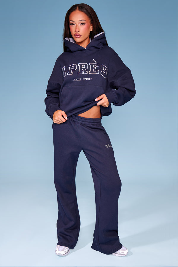 Kaiia Apres Oversized Hoodie Navy