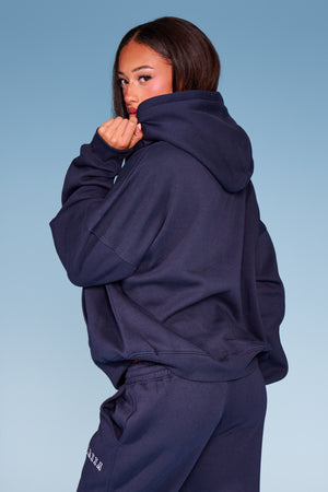 Kaiia Apres Oversized Hoodie Navy