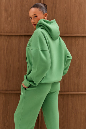 Kaiia Slogan Oversized Hoodie Spring Green