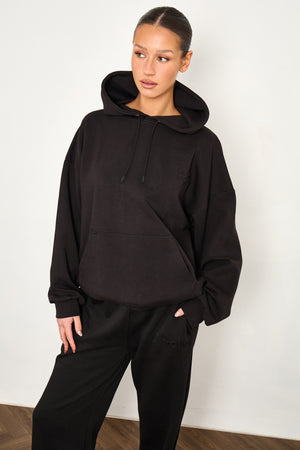 Kaiia Premium Scuba Oversized Hoodie Black