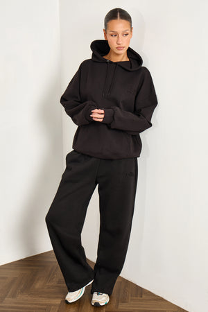 Kaiia Premium Scuba Oversized Hoodie Black