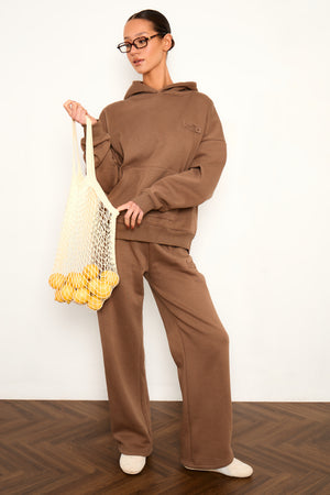 Kaiia Studio Embossed Oversized Hoodie Caramel
