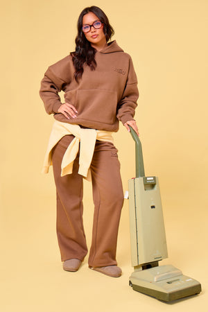 Kaiia Studio Embossed Oversized Hoodie Caramel