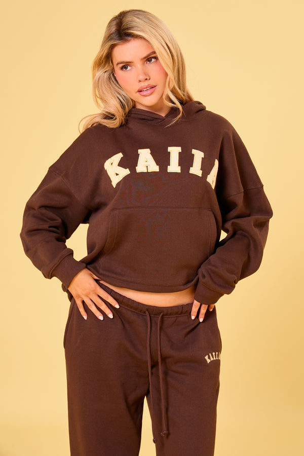 Kaiia Oversized Hoodie Bitter Chocolate & Butter Yellow