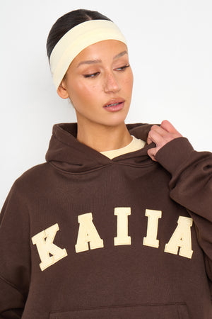 Kaiia Oversized Hoodie Bitter Chocolate & Butter Yellow
