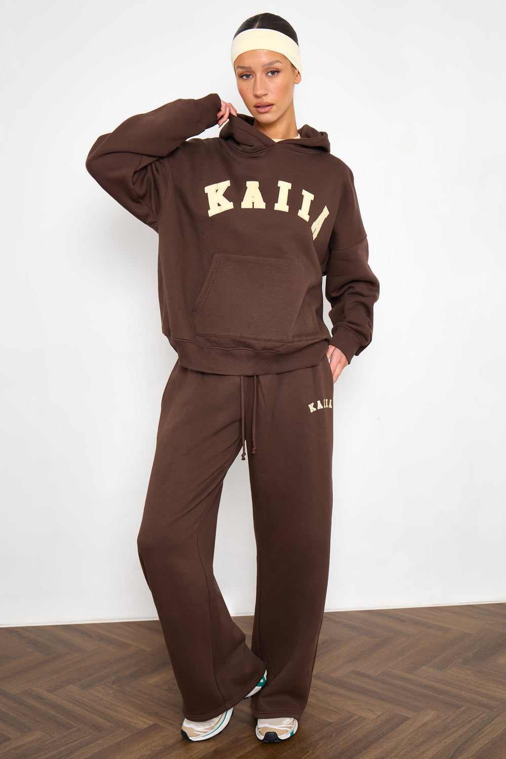 Kaiia Oversized Hoodie Bitter Chocolate & Butter Yellow