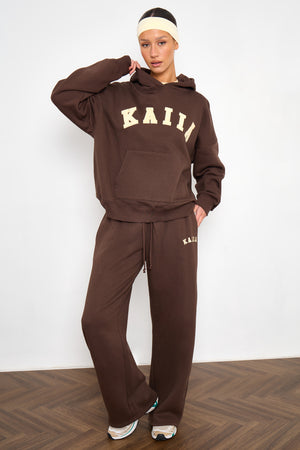 Kaiia Oversized Hoodie Bitter Chocolate & Butter Yellow