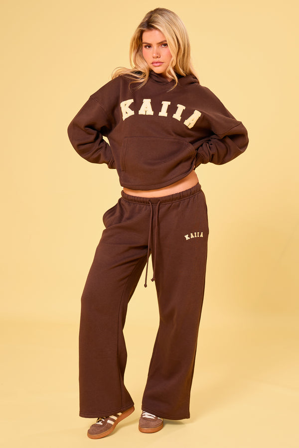 Kaiia Oversized Hoodie Bitter Chocolate & Butter Yellow