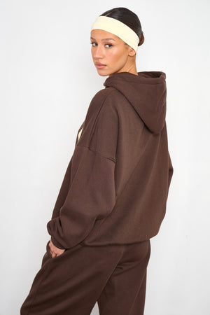 Kaiia Oversized Hoodie Bitter Chocolate & Butter Yellow