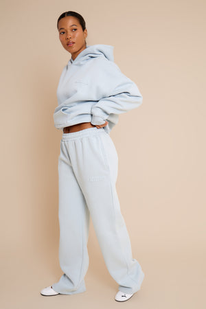 Kaiia Embossed Bubble Logo Oversized Hoodie Baby Blue