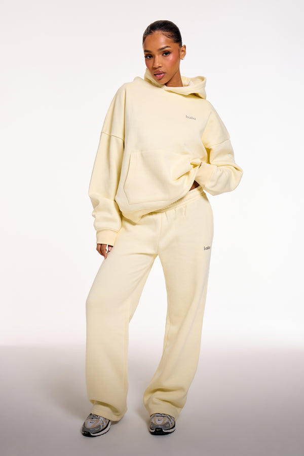 Kaiia Chrome Logo Oversized Hoodie Lemon