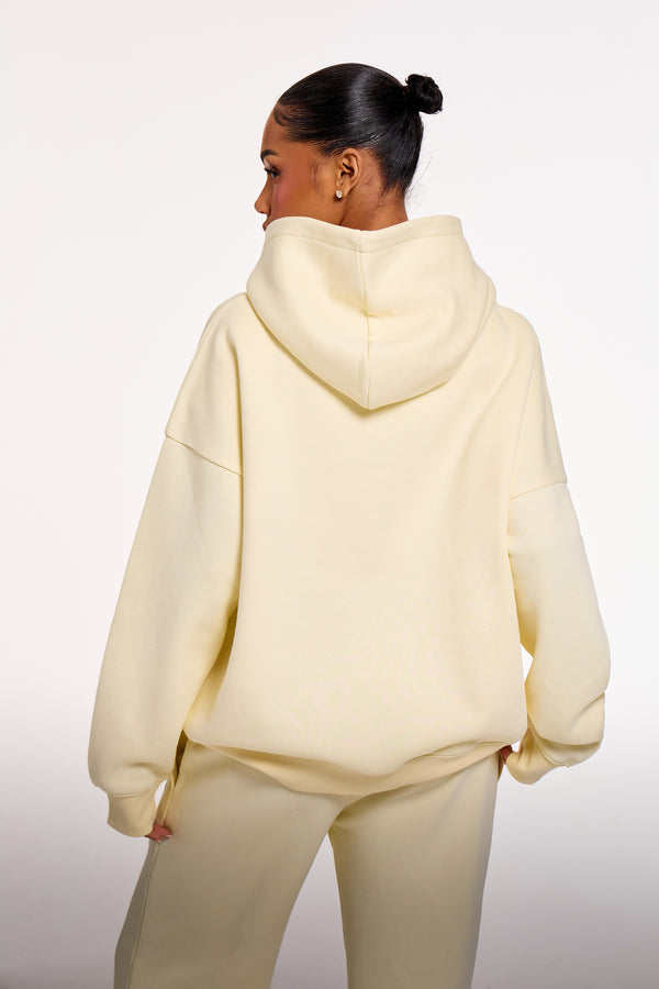 Kaiia Chrome Logo Oversized Hoodie Lemon