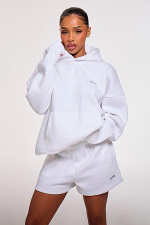 Kaiia Chrome Logo Oversized Hoodie White