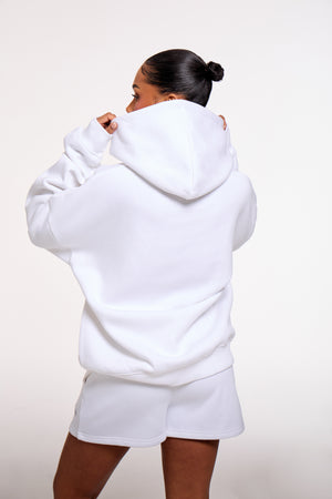 Kaiia Chrome Logo Oversized Hoodie White