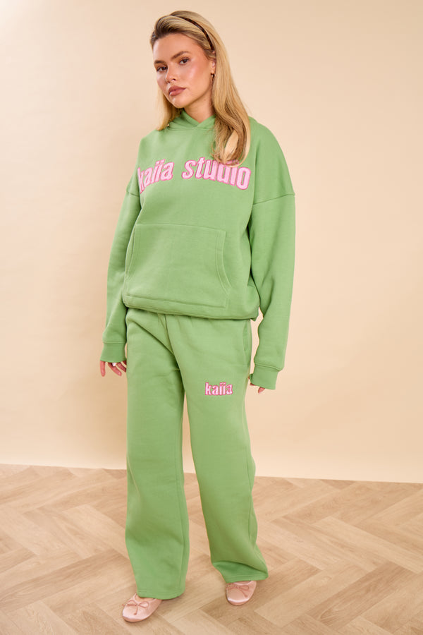 Kaiia Bubble Studio Oversized Hoodie Matcha Latte