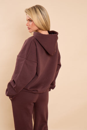 Kaiia Bubble Studio Oversized Hoodie Espresso
