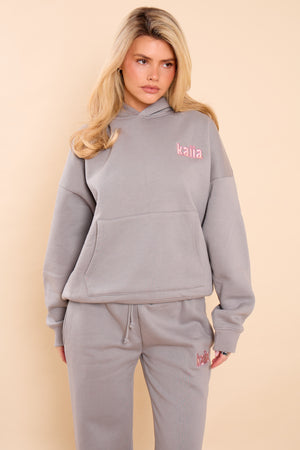 Kaiia Bubble Studio Oversized Hoodie Earl Grey & Pink Sugar
