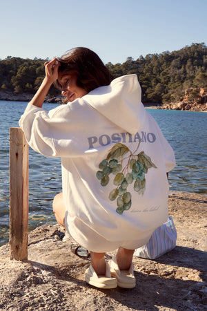 Kaiia Positano Graphic Oversized Hoodie White