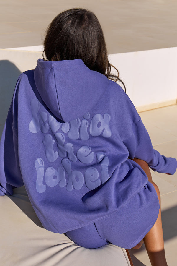 Kaiia Bubble Graphic Oversized Hoodie Blue Lagoon