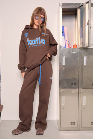 Kaiia Athletic Oversized Hoodie Bitter Chocolate & Mid Cobalt