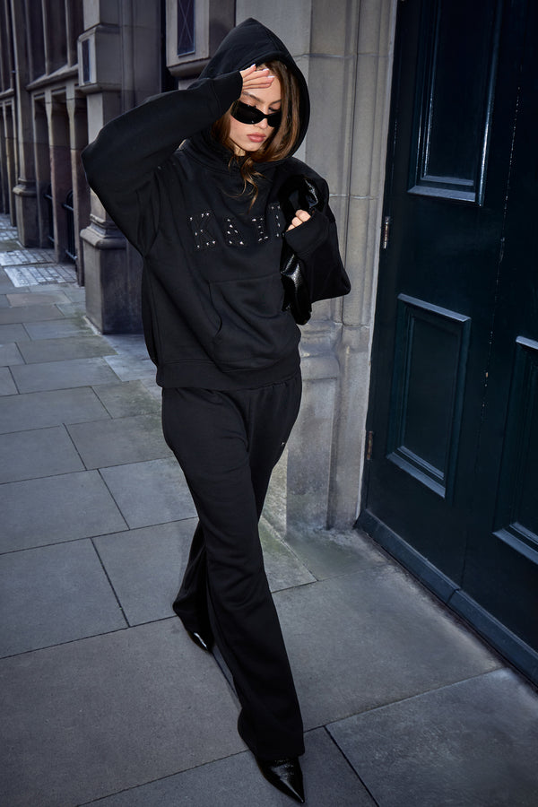 Kaiia Star Stud Detail Oversized Hoodie Black