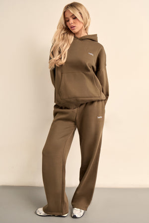 Kaiia Chrome Logo Oversized Hoodie Army Green