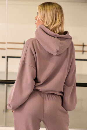 Kaiia Washed Slogan Oversized Hoodie Washed Mauve