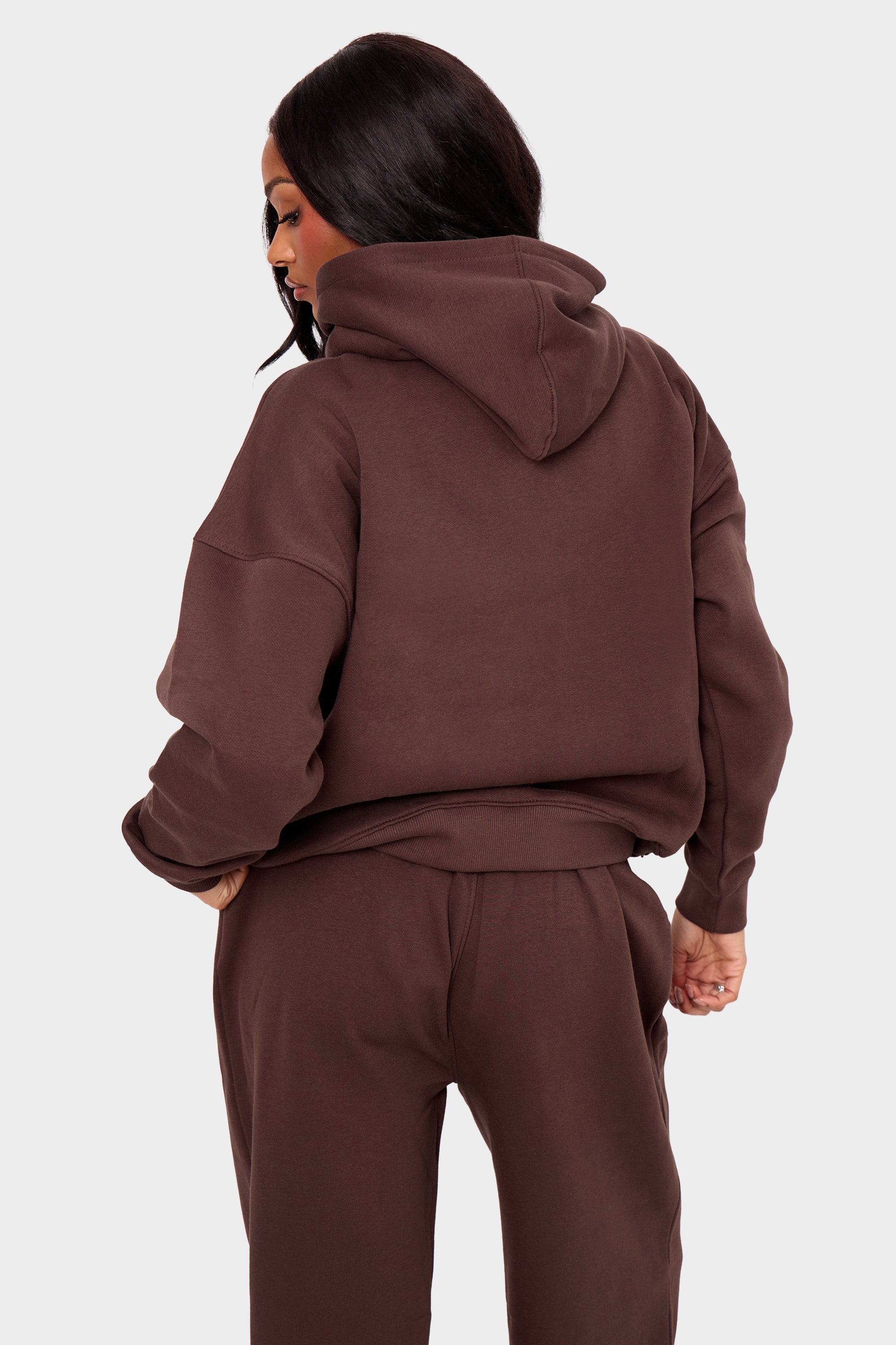Kaiia Slogan Oversized Hoodie Mocha | Kaiia