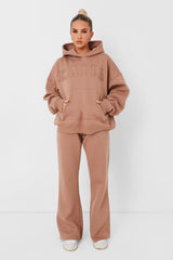 Kaiia Wide Leg Sweat Pants in Caramel