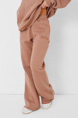 Kaiia Wide Leg Sweat Pants in Caramel