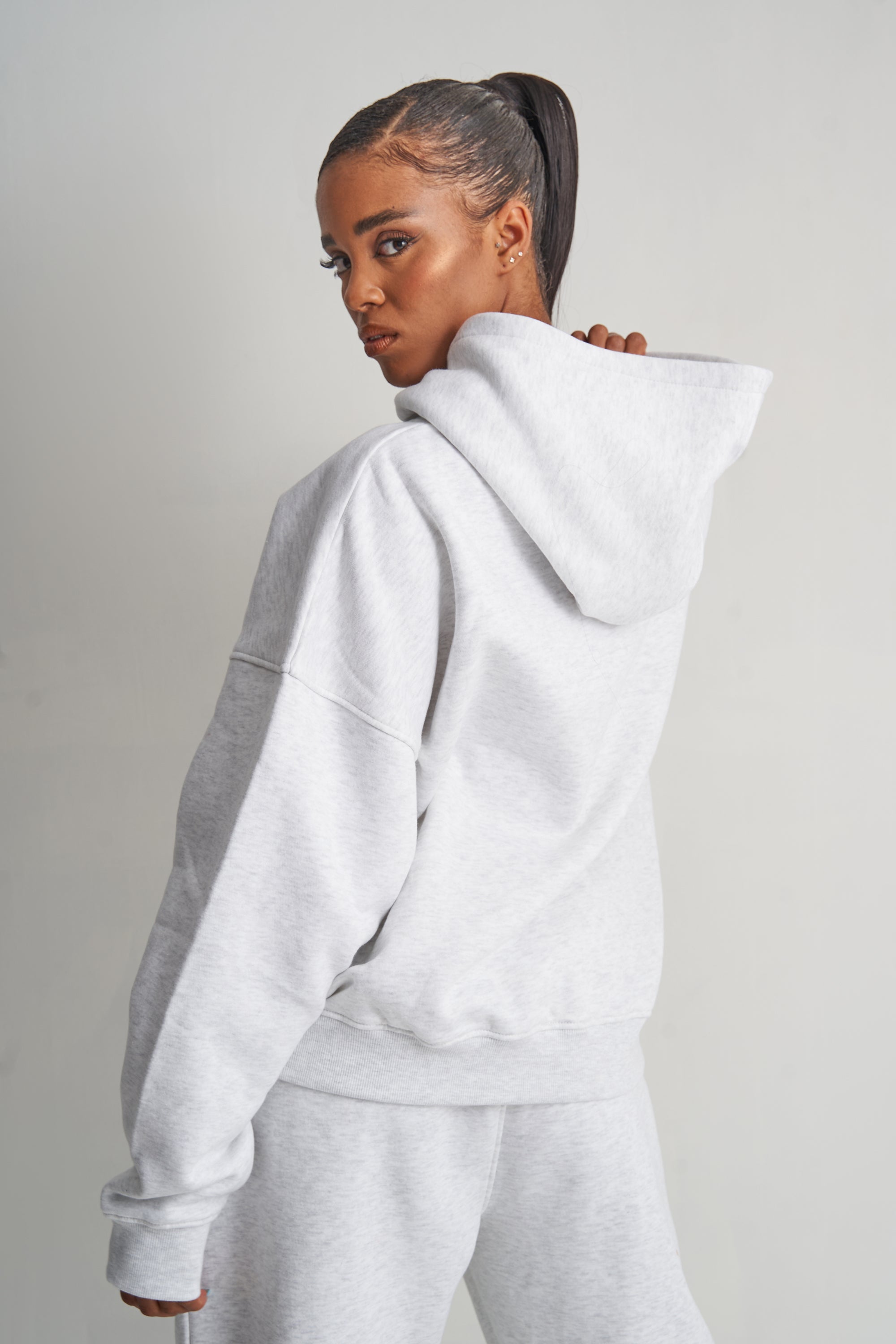 Kaiia NYC Oversized Hoodie in Grey Marl