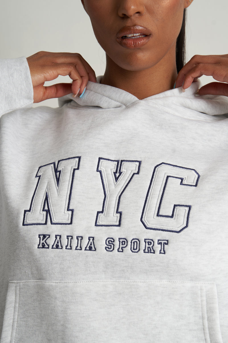 Kaiia NYC Oversized Hoodie in Grey Marl