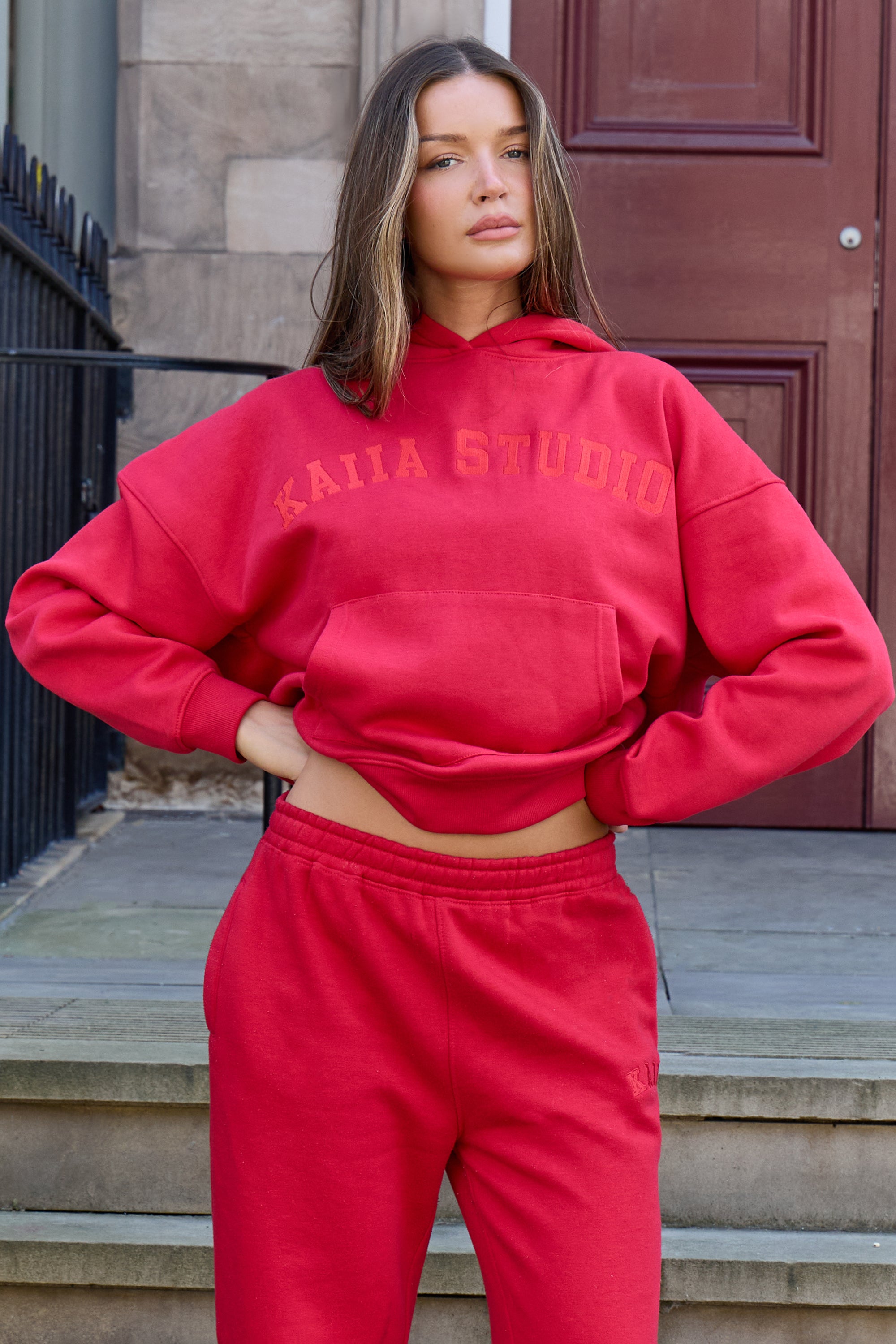 Red 4698 Kaiia Studio Oversized Hoodie Red | Kaiia