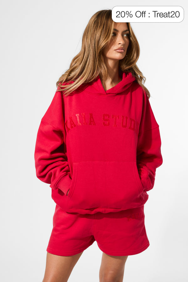 Kaiia Studio Oversized Hoodie Red