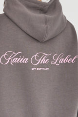 Kaiia The Label Oversized Hoodie Dark Grey with Pink