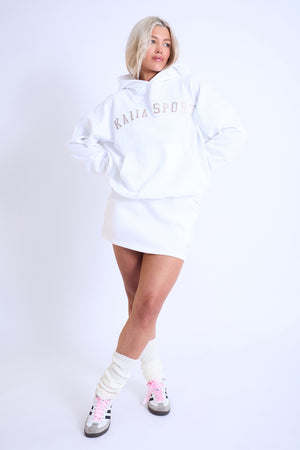 Kaiia Sport Oversized Hoodie White & Beige