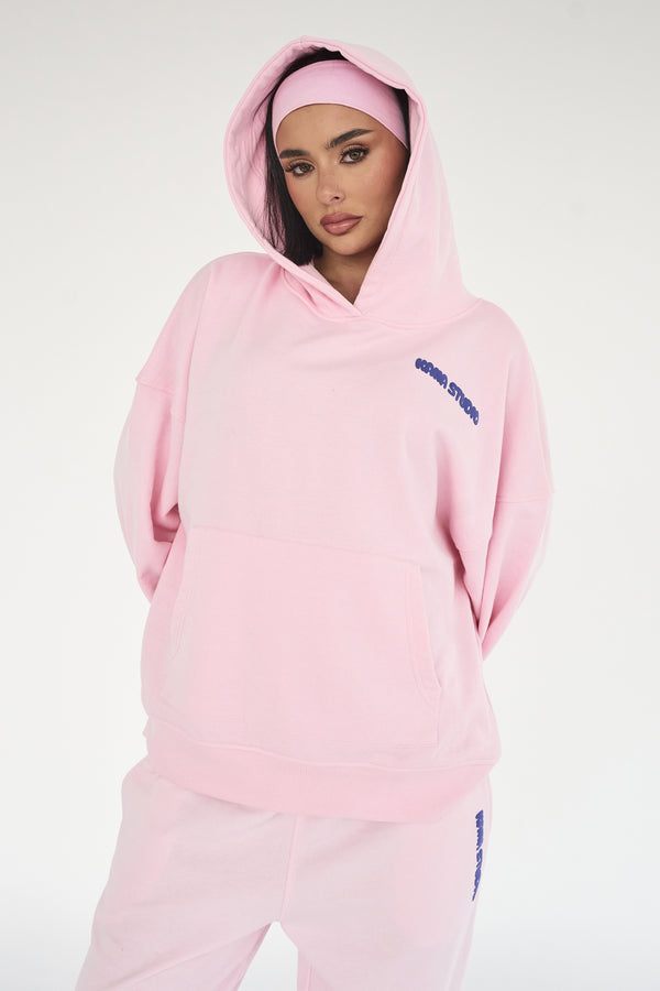 Kaiia Studio Bubble Logo Oversized Hoodie Baby Pink & Blue