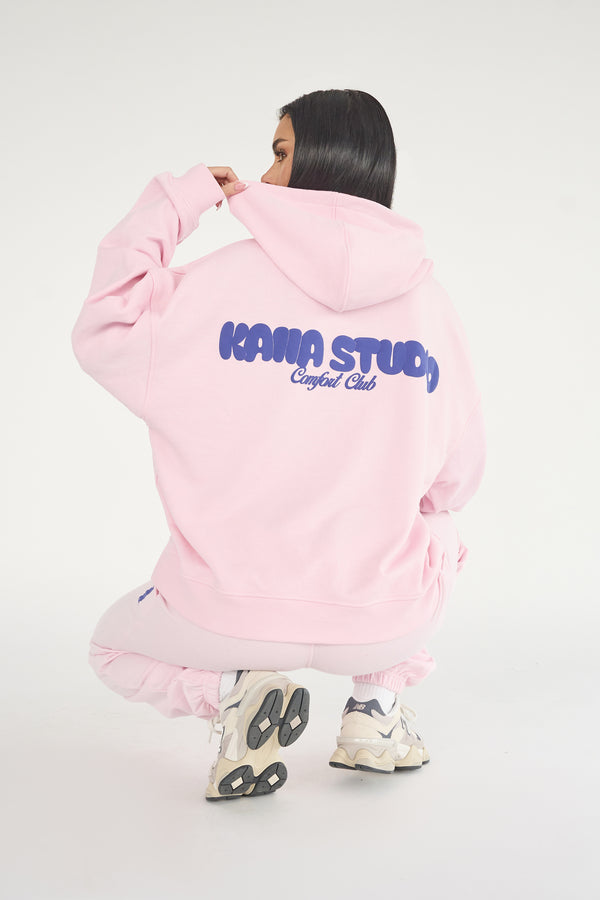Kaiia Studio Bubble Logo Oversized Hoodie Baby Pink & Blue