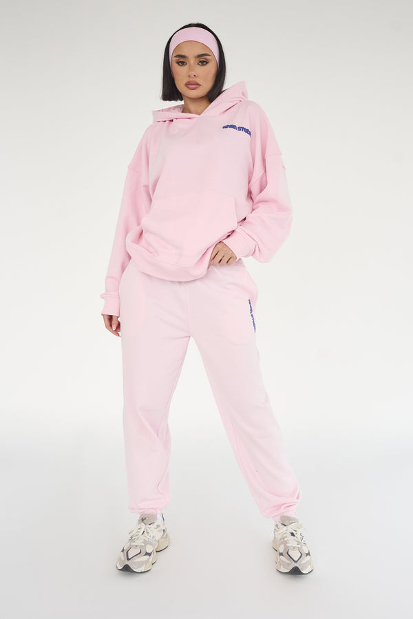 Kaiia Studio Bubble Logo Oversized Hoodie Baby Pink & Blue