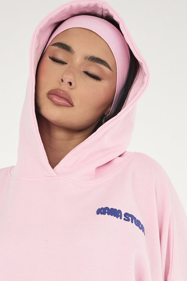 Kaiia Studio Bubble Logo Oversized Hoodie Baby Pink & Blue