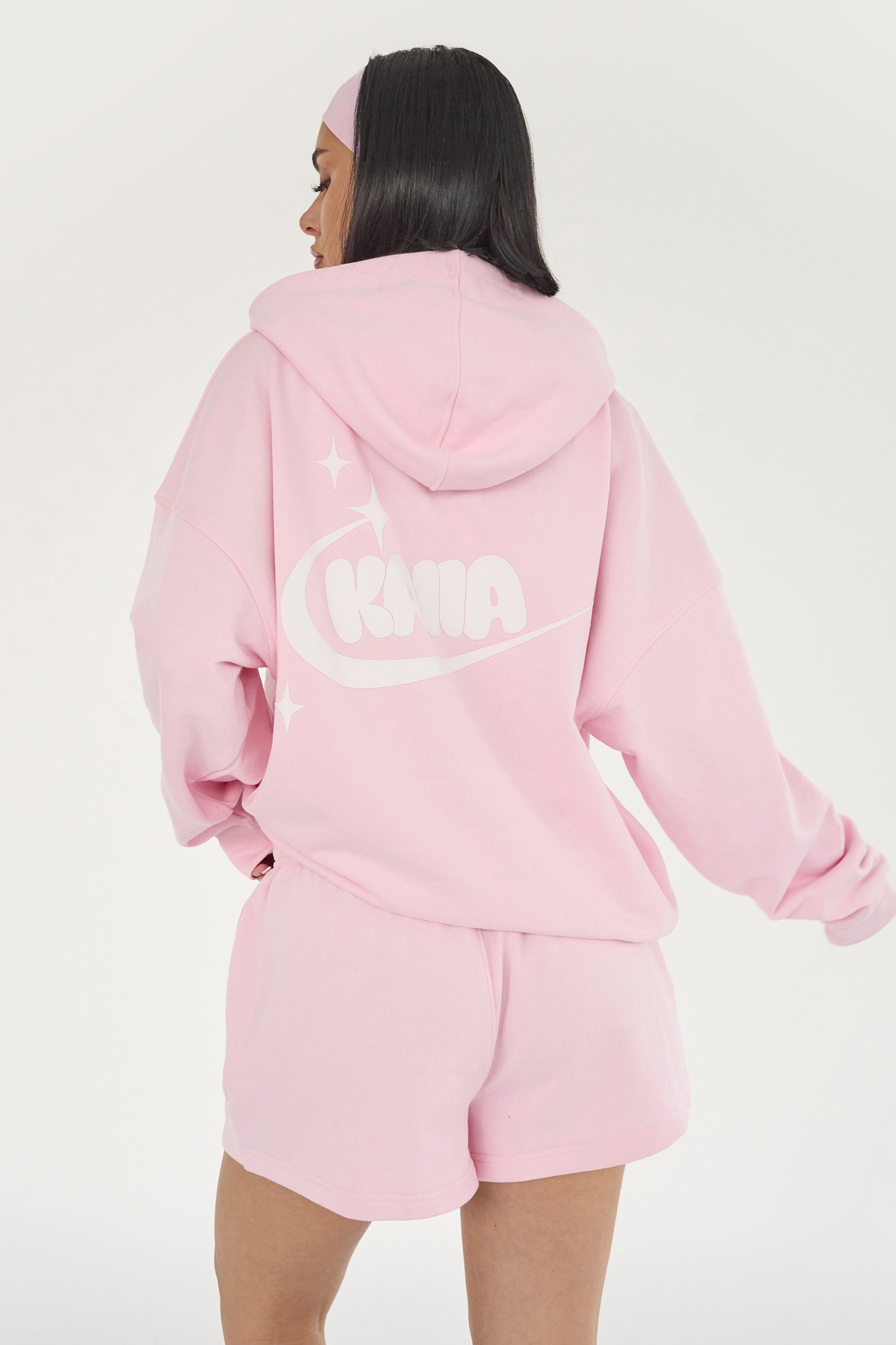 Kaiia Star Bubble Logo Oversized Hoodie Baby Pink