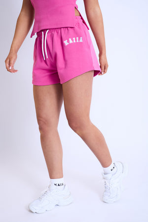 Kaiia Logo Mini Sweat Shorts Hot Pink