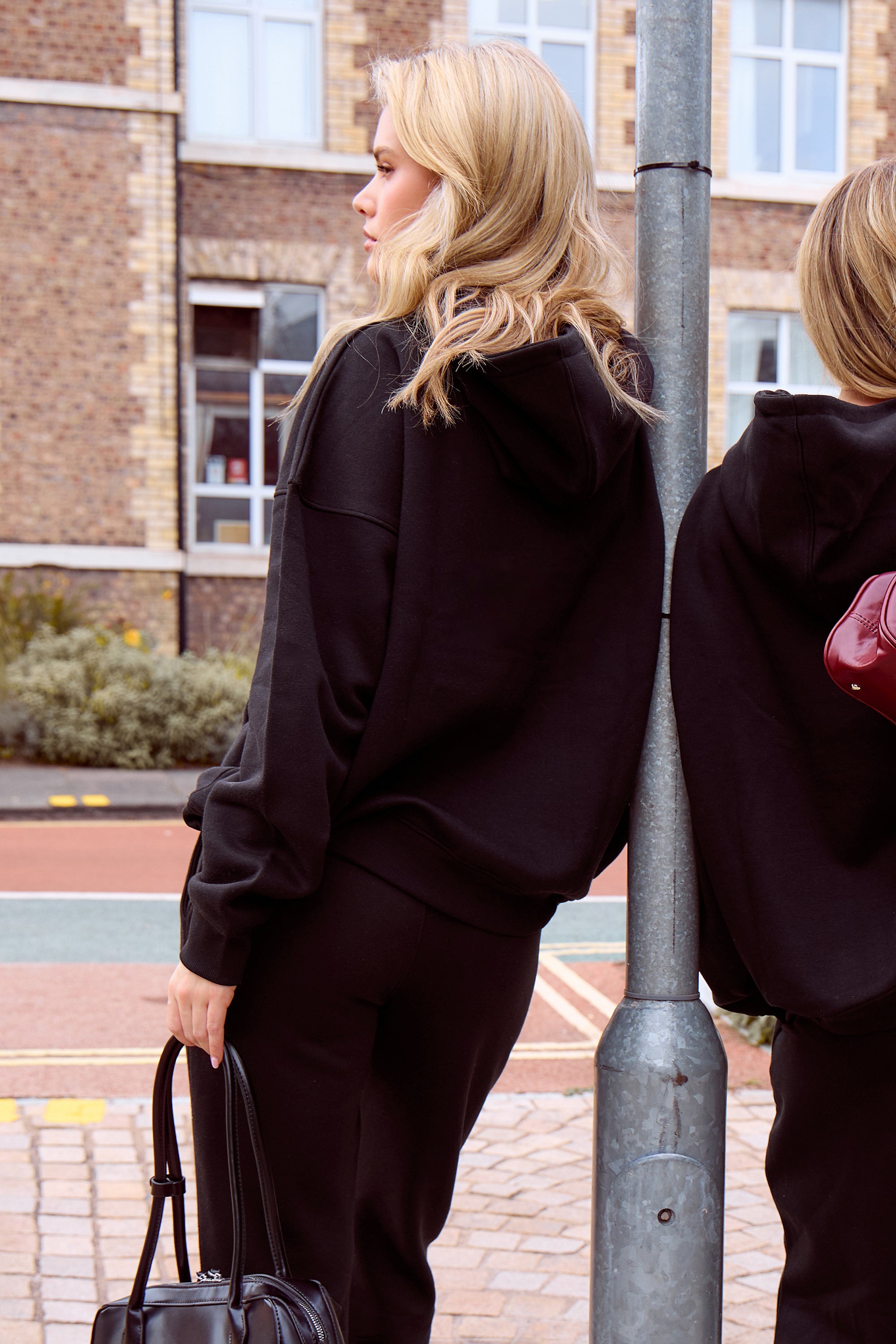 Kaiia Sport Logo Oversized Hoodie Black | Kaiia