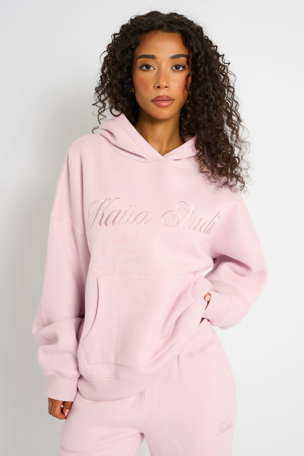 Pink hoodie with rose and chinese writing online