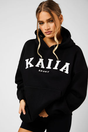 Kaiia Sport Oversized Hoodie Black & White