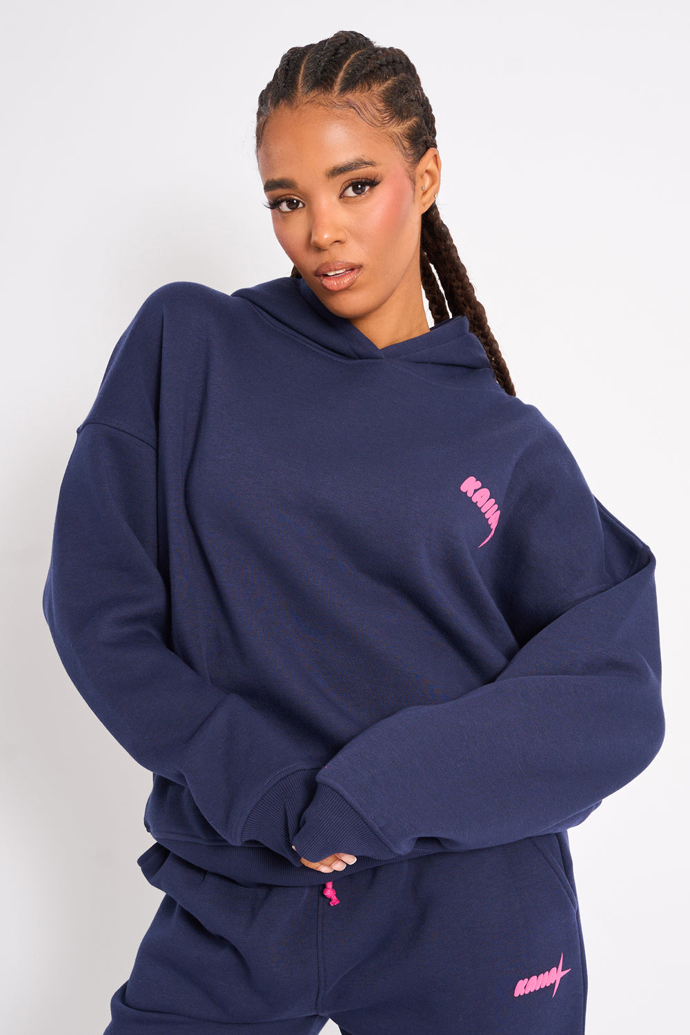 Kaiia Studio Ombre Oversized Hoodie Navy