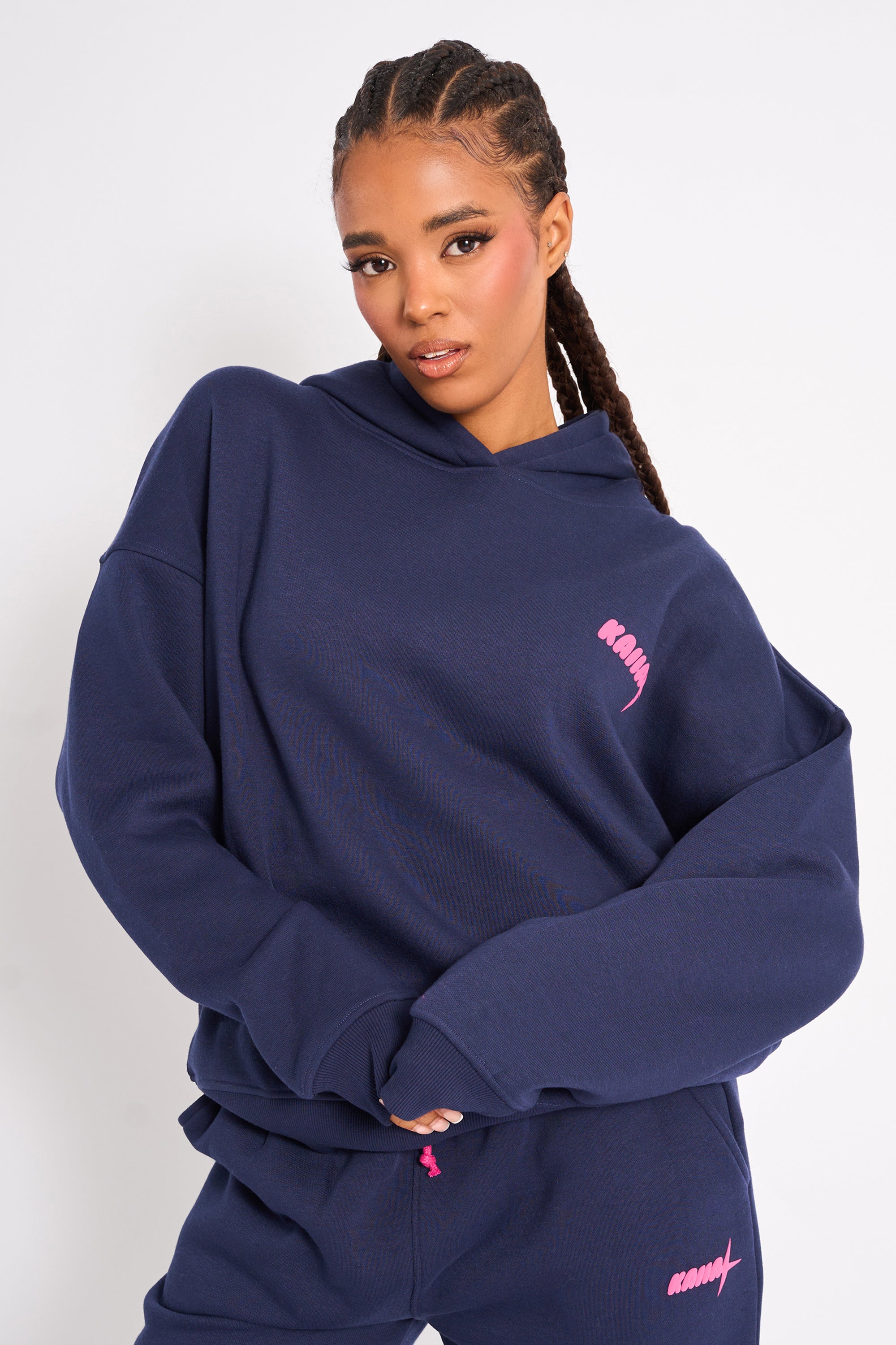 Kaiia Studio Ombre Oversized Hoodie Navy