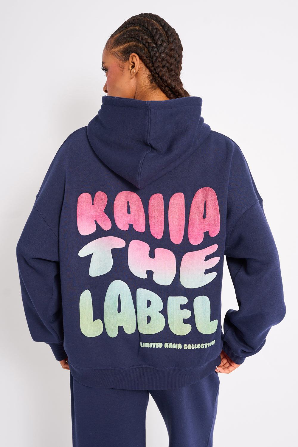 Kaiia Studio Ombre Oversized Hoodie Navy